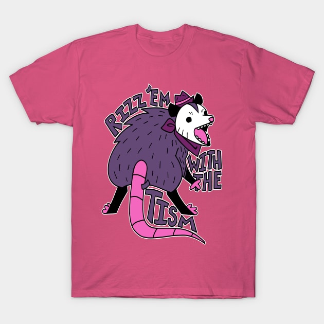 Autism Rizz Em With The Tism Autistic Possum T-Shirt by LEGO